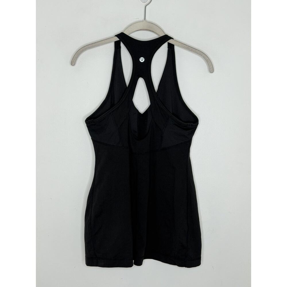 Lululemon Women’s Black Size 10 Built In Bra Racer Back Gym Active Tank Top - Picture 6 of 6